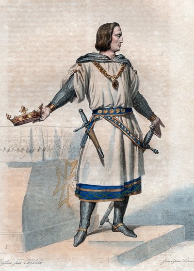 Portræt af Filip II Augustus (1165-1223), konge af Frankrig. af French School