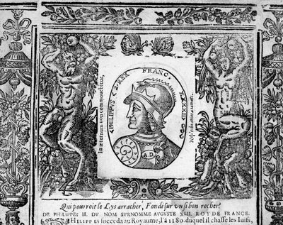 Portræt af Philippe Auguste - gravering af French School
