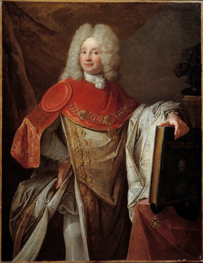 Portræt af Philippe Joseph Perrotin de Barmond, ridder af Sankt Michael i fuld dragt af den franske skoles malerorden. 1720 søn. 1,33x1,03 m Paris, Legion of Honor Museum - Portræt af Philippe Joseph Perrotin af Barmond, Chevalier de af French School