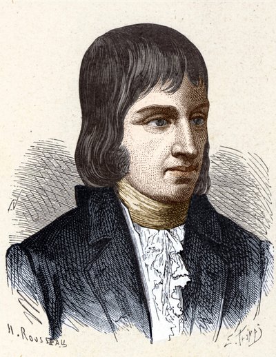 Portræt af Philippe Lebon (1769 - 1804), fransk ingeniør og kemiker (opfinder af gasbelysning) - i "" Album de la Science; berømte videnskabsmænd; Store opdagelser””” 1896. af French School