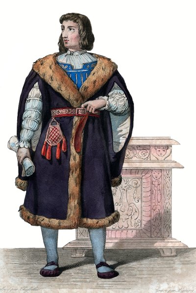 Portræt af Philippe de Commines (Commynes eller Comines) (1447-1511), fransk forfatter og diplomat. af French School