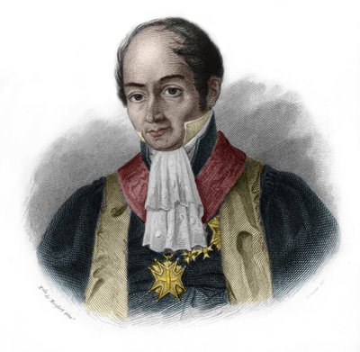 Portræt af Pierre-Francois-Hercule (Pierre Francois Hercule), greve af Serre (1776-1824), fransk politiker. i "" LIBRE DES SPEAKERS"" af Louis de Cormenin Timon. 1842. Privat samling. af French School