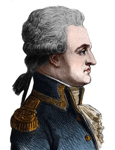 Portræt af Pierre Charles de Villeneuve, fransk admiral (1763-1806), han begyndte slaget ved Trafalgar, som var en katastrofe, og efter selvmord - i "The History of France" af Henri Martin af French School