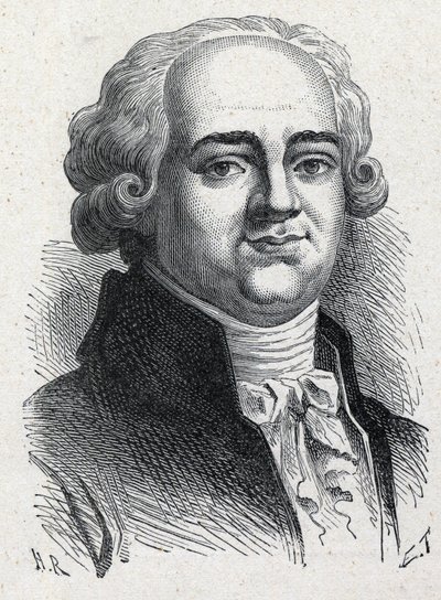Portræt af Pierre Louis Manuel, fransk politiker (1751-1793) deputeret for Seinen ved Nationalkonventet. Stik fra 1889. Privat samling. af French School