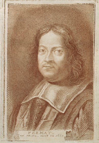 Portræt af Pierre de Fermat (1601-1665) fra Histoire des Mathematiciens af Alexandre Saverien, midten af ​​1700-tallet af French School