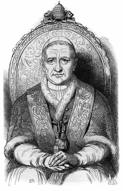 Portræt af pave Gregoire XVI (Bartolomeo Alberto Cappellari Pape under navnet Gregorius XVI eller Gregorio XVI af French School