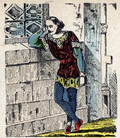 Portræt af prins Charles af Lower Lotharingie (Charles I af Lorraine) (953-991) omsluttes i Orleans i 991 (Charles, hertug af Lower Lorraine fængslet af Hugh Capet i Orleans, hvor han døde kort tid senere, 991) Billede af Epinal 1800-tallet Privat af French School