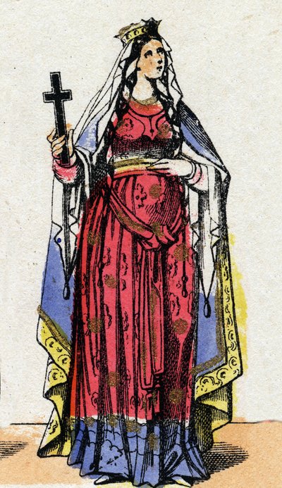 Portræt af Saint Clotilde, dronningen af francs (v. 475-545), hustru til Clovis I. af French School