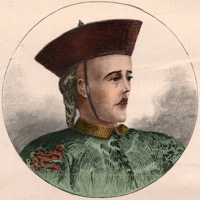 Portræt af Guangxu, kejser af Kina (1871-1908). af French School