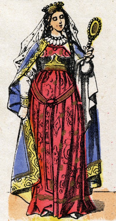 Portræt af Ultrogothe (død efter 566-567) Dronning af Frankrig og hustru til Childebert 1. af French School