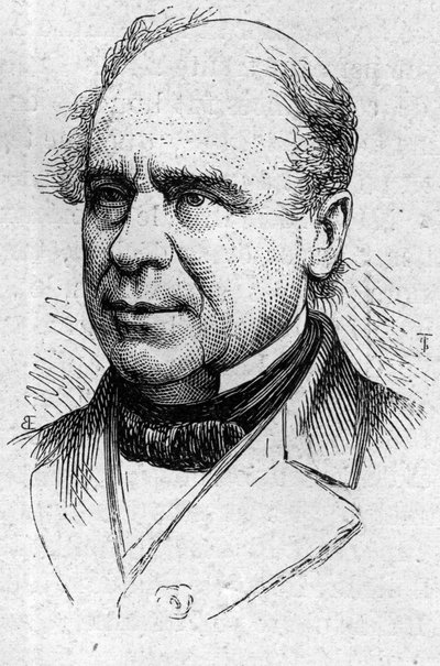 Portræt af Ustazade Silvestre de Sacy (1801-1879), fransk litteraturkritiker og akademiker. Indgravering i "" Le Monde Illustré"" nr. 883 af 14. marts 1874. af French School