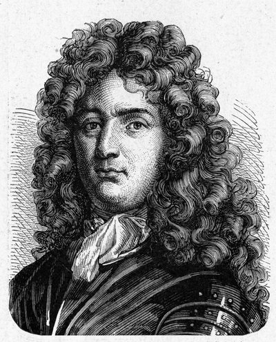 Portræt af Vauban (1633 - 1707). (Sébastien Le Prestre de Vauban) (marskal af Frankrig og militæringeniør) - i "" Album de la Science; berømte videnskabsmænd; Store opdagelser””” 1896. af French School