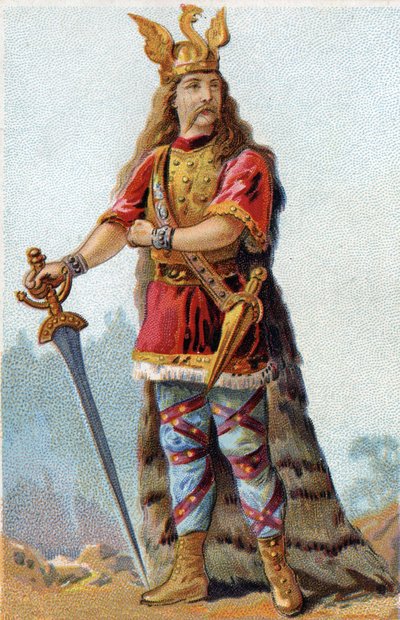 Portræt af Vercingetorix (72-46 f.Kr.), gallernes konge. Kromolitografi omkring 1890. af French School