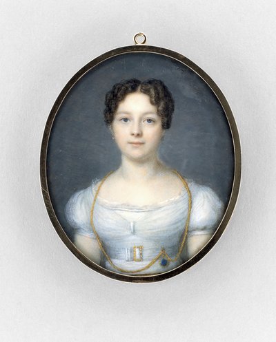 Portræt af en kvinde, ca. 1819 (akvarel på elfenben af French School