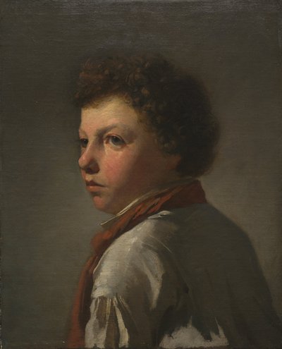 Portræt af en ung mand (olie på stof) af French School