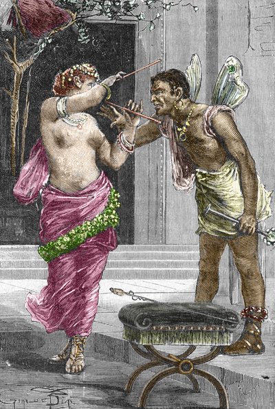 Portræt af kurtisanen og skuespillerinden Theodora før hendes bryllup med kejser Justinian I, 1888 af French School