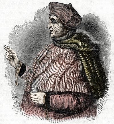 Portræt af Eveque Pierre Cauchon (1371-1442) Den anvisningsberettigede for Jeanne d