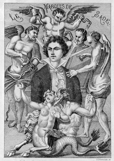 Portræt af Marquis de Sade, frontispice af 