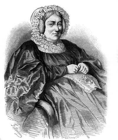 Portræt af Marquise de La Rochejaquelein (La Rochejaquelein) (nee Marie Louise Victoire de Donnissan eller Donissan) (1772-1857), fransk forfatter. Stik fra 1858. af French School