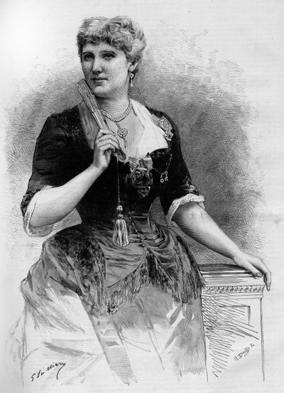 Portræt af den svenske sopran Christine Nilsson (1843-1921), i den illustere verden 1887. af French School