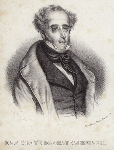 Portræt af Viscount de Chateaubriand af French School