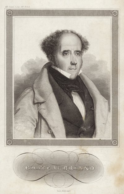 Portræt af Viscount de Chateaubriand af French School