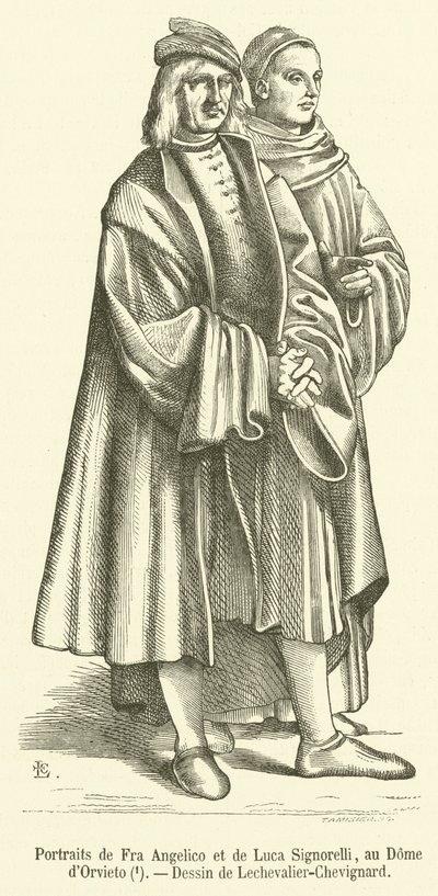 Portrætter af Fra Angelico et de Luca Signorelli, au Dome d