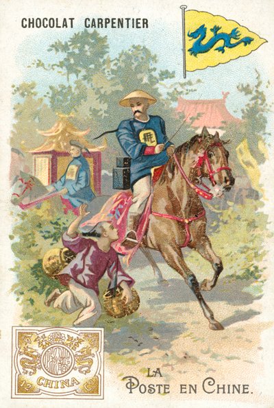 Posttjeneste i Kina (chromolitho) af French School