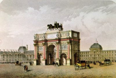 Postkort af Triumfbuen du Carrousel, Paris af French School