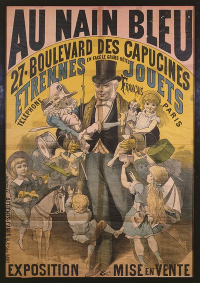 Plakat reklame Au Nain Bleu, ca. 1890 af French School