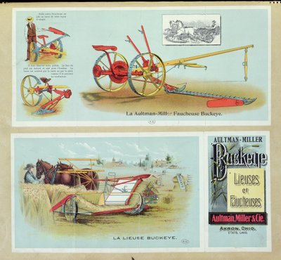 Plakatreklame Aultman-Miller Buckeye Binders and Reapers, slutningen af 1800-tallet af French School