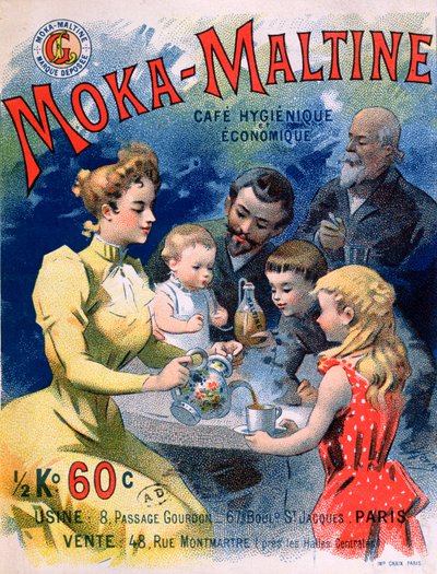 Plakat reklame Moka-Maltine kaffe, ca. 1900 af French School
