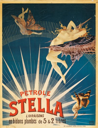 Plakat, der reklamerer for Stella benzin, 1897 af French School