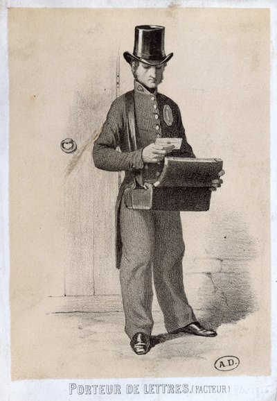 Postbud, ca. 1865 af French School