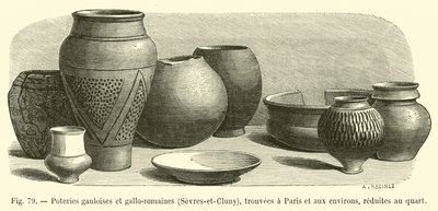 Gallisk og gallo-romersk keramik, Sevres-et-Cluny, fundet i og omkring Paris, reduceret til en fjerdedel af French School