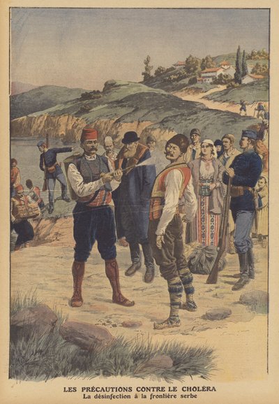 Forholdsregler mod kolera (farvelitografi) af French School