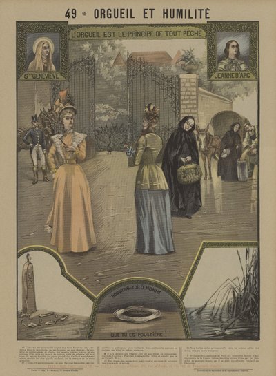 Stolthed og ydmyghed (farve litho) af French School