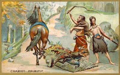 Primitiv vogn (chromolitho) af French School