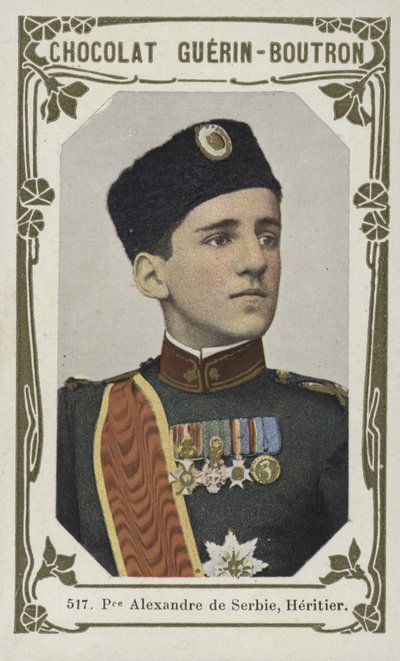 Prins Alexander af Serbien, arving (farvet foto) af French School