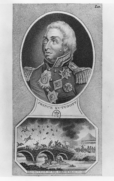 Prins Mikhail Illarionovich Golenischev-Kutuzov (litho) af French School