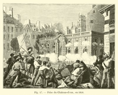 Tilfangetagelse af Chateau-deau i 1848 af French School
