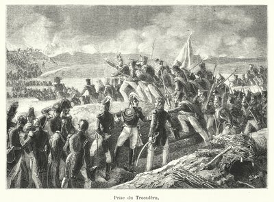 Capture of the Trocadero (gravering) af French School