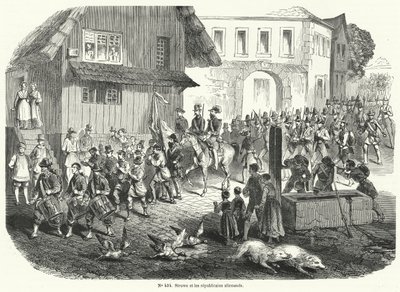 Procession af Gustav Struve og tyske republikanere, revolutionen i 1848 af French School