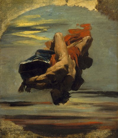 Prometheus falder fra klippen (olie på lærred) af French School