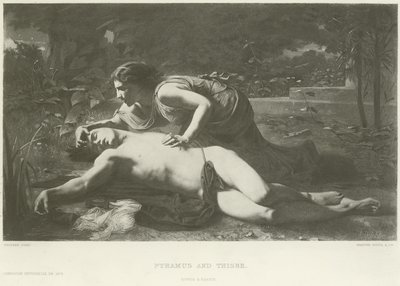 Pyramus og Thisbe (dybtryk) af French School