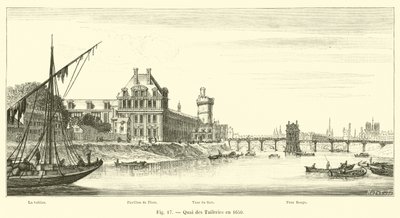 Quai des Tuileries i 1650 af French School