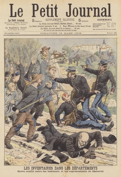 Opgørelsens skænderi (farve litho) af French School