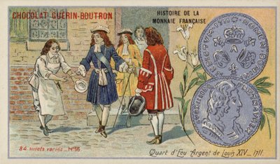 Kvartal ecu af Ludvig XIV af French School