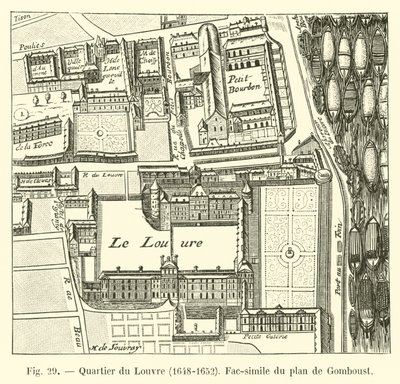 Louvre-distriktet, 1648-1652, Faksimile af kortet over Gomboust af French School