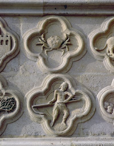 Quatrefoils forestillende Cancer og June, c.1220 af French School